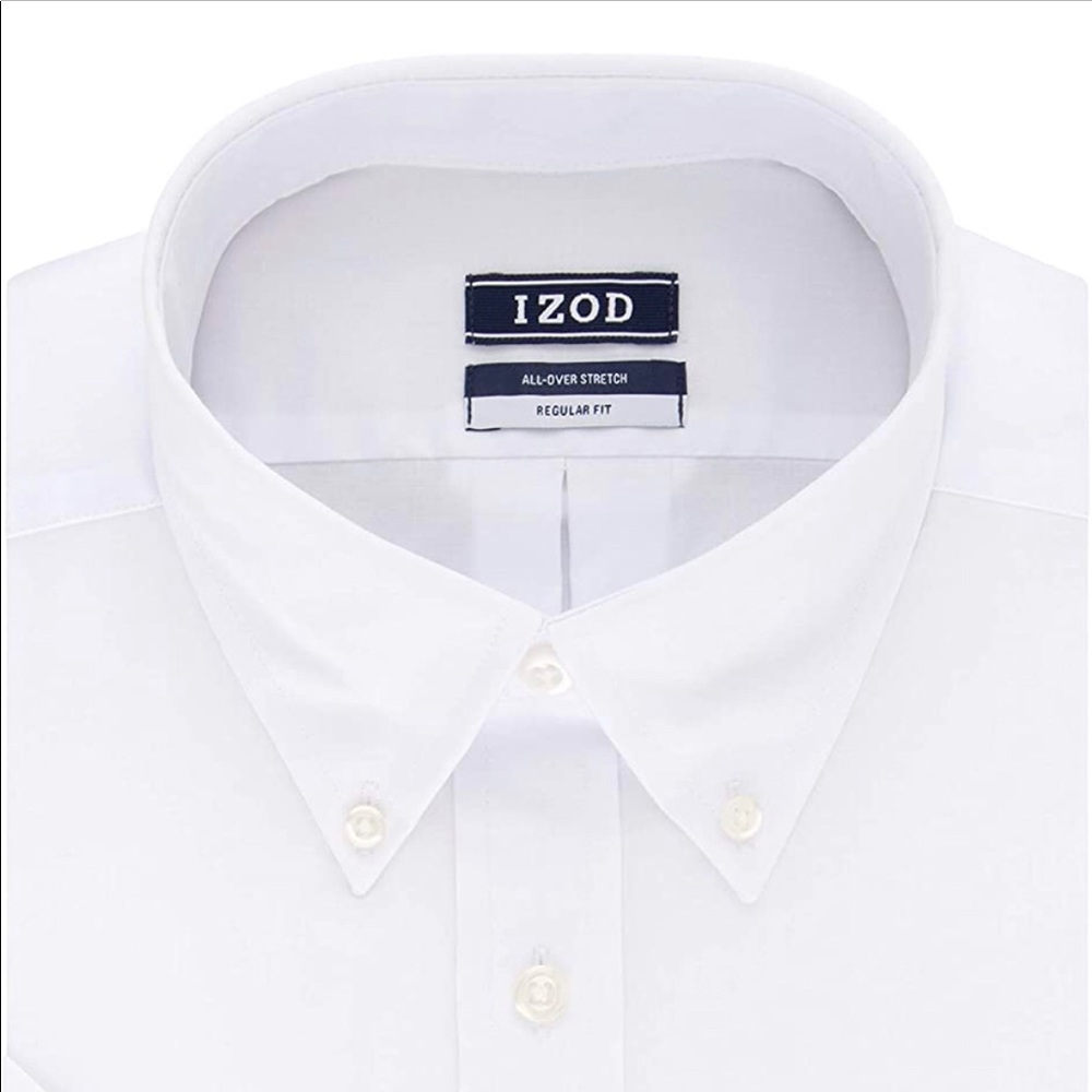 IZOD Men's Regular Fit Short Sleeve Solid Dress Shirt